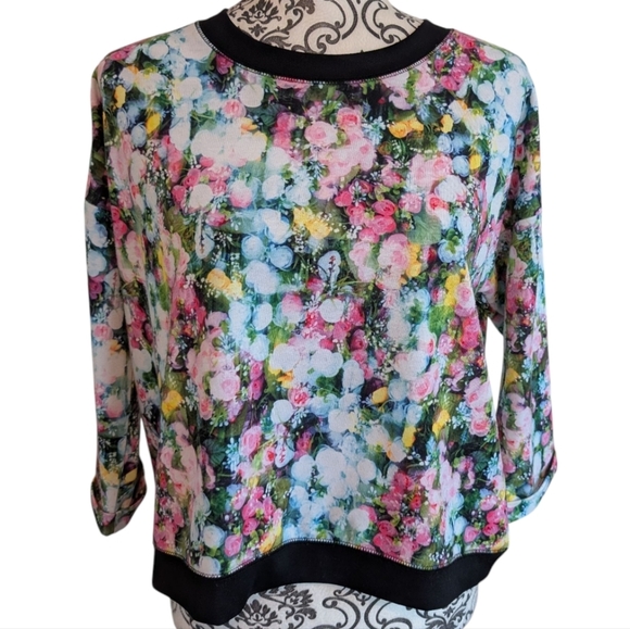 Juicy Couture Sport Top Y2K Athleisure Slouchy Women M Gym Active Comfy Floral - Picture 2 of 12